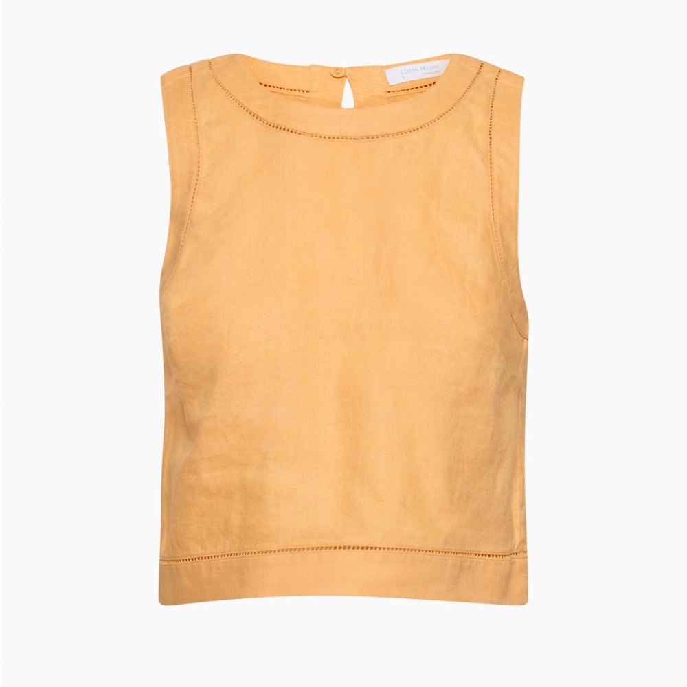 Little Moon Malta Linen Top | Aritzia